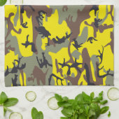 Gelbe und braune Camouflage, Militär, Armee Geschirrtuch (Gefaltet)