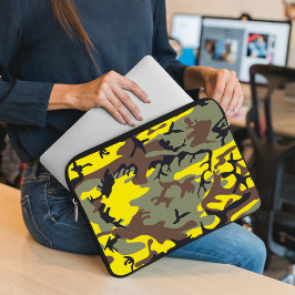 Gelbe und braune Camouflage, Militär, Armee Laptopschutzhülle