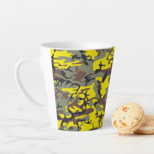 Gelbe und braune Camouflage, Militär, Armee Milchtasse