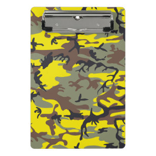 Gelbe und braune Camouflage, Militär, Armee Mini Klemmbrett