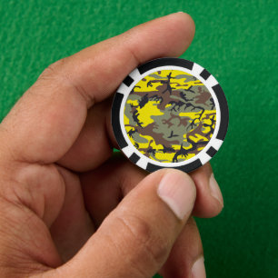 Gelbe und braune Camouflage, Militär, Armee Pokerchips