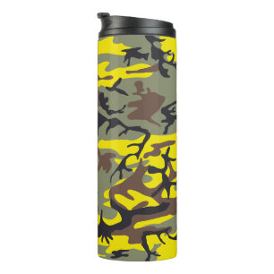 Gelbe und braune Camouflage, Militär, Armee Thermosbecher