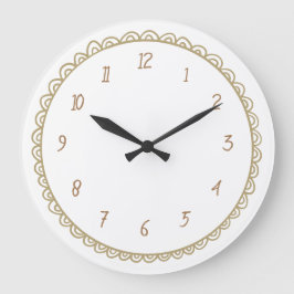 Gelbe und braune Minimalistische Hand Dradel Große Wanduhr