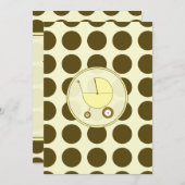 Gelbe und braune Polka Dot Baby Dusche Einladung (Vorne/Hinten)