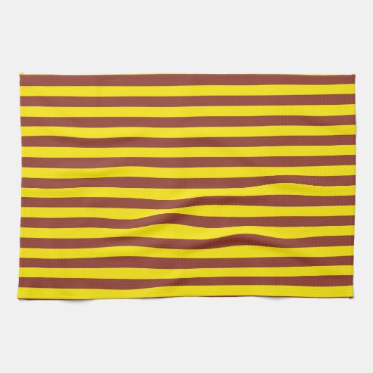 Gelbe und braune Streifen Geschirrtuch (Horizontal)