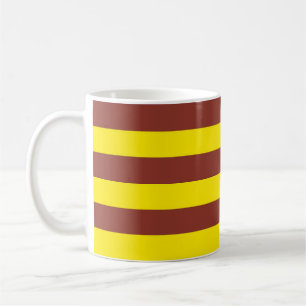 Gelbe und braune Streifen Kaffeetasse