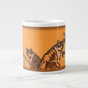 Gelbe und braune Tabbykatzen Jumbo-Tasse