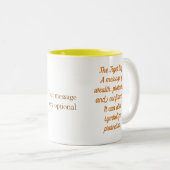 Gelbe und braune Tigerlilie mit Sprichwort-Tasse Zweifarbige Tasse (VorderseiteRechts)