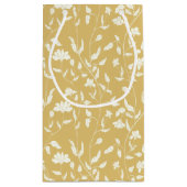 Gelbe und creme florale Geschenktasche Kleine Geschenktüte (Rückseite)