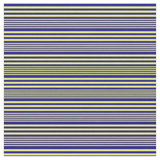 Gelbe und dunkelblaue Streifen Stoff (Nahaufnahme)
