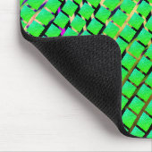 Gelbe und dunkle Spur, viereckig hellgrün. Mousepad (Ecke)