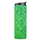 Gelbe und dunkle Spur, viereckig hellgrün. Thermosbecher (Nach links gedreht)