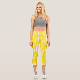 Gelbe und gelbe Caprihosen mit hoher Taille und Pu Capri Leggings