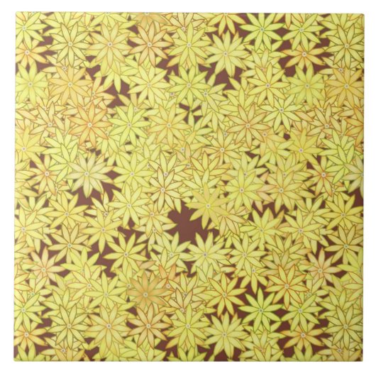 Gelbe und goldene Milchsorten auf Schokoladenbraun Fliese (Vorderseite)