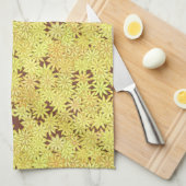 Gelbe und goldene Milchsorten auf Schokoladenbraun Geschirrtuch (Viertel Falte)