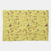 Gelbe und goldene Milchsorten auf Schokoladenbraun Geschirrtuch (Horizontal)