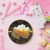 Gelbe und goldene Rose in Glanz Pappteller (Party)