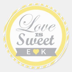 Gelbe und graue Anziehkleber Runder Aufkleber