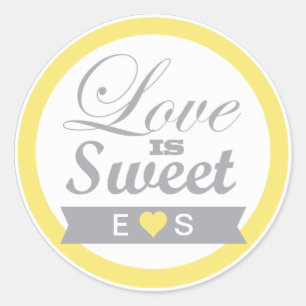 Gelbe und graue Anziehkleber Runder Aufkleber