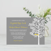 Gelbe und graue Bäume liebende Vögel Einladung Hoc (Stehend Vorderseite)