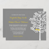 Gelbe und graue Bäume liebende Vögel Einladung Hoc (Vorne/Hinten)