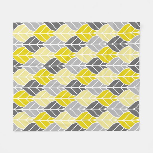 Gelbe und graue Blätter Fleecedecke (Vorderseite (Horizontal))