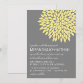 Gelbe und graue Blume Design Hochzeitseinladungen Einladung (Vorne/Hinten)