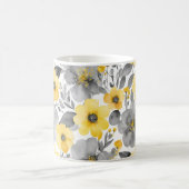 Gelbe und graue Blume in Aquarellfarben Kaffeetasse (Mittel)
