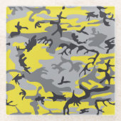 Gelbe und graue Camouflage, Militär, Armee Glasuntersetzer (Vorderseite)