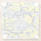 Gelbe und graue Camouflage, Militär, Armee Glasuntersetzer (Rückseite)