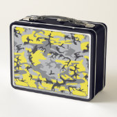 Gelbe und graue Camouflage, Militär, Armee Metall Brotdose (Rückseite)