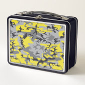 Gelbe und graue Camouflage, Militär, Armee Metall Brotdose (Vorderseite)