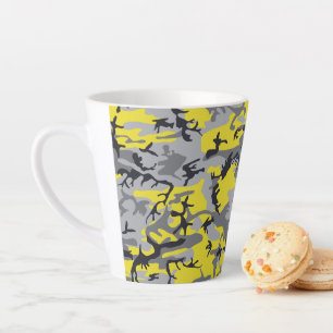 Gelbe und graue Camouflage, Militär, Armee Milchtasse