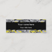 Gelbe und graue Camouflage, Militär, Armee Mini Visitenkarte (Rückseite)