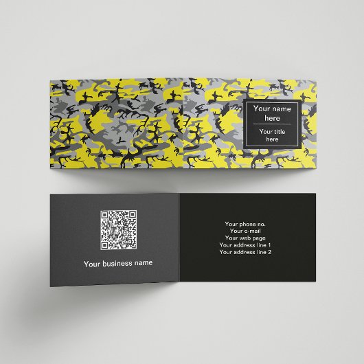 Gelbe und graue Camouflage, Militär, Armee Visitenkarten
