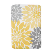 Gelbe und graue Chrysanthemen Blumenmuster Badematte (Vorderseite Vertikal)