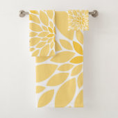 Gelbe und graue Chrysanthemen Blumenmuster Badhandtuch Set (Insitu)