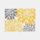 Gelbe und graue Chrysanthemen Blumenmuster Fleecedecke (Vorderseite (Horizontal))
