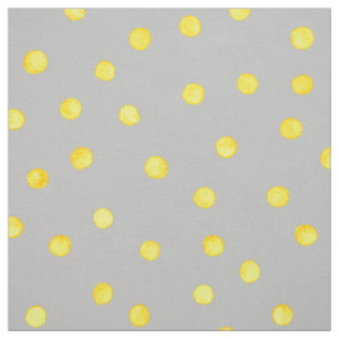 Gelbe und graue Confetti-Punkte Stoff
