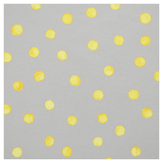 Gelbe und graue Confetti-Punkte Stoff (Muster)