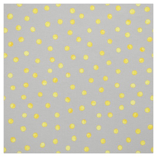Gelbe und graue Confetti-Punkte Stoff (Muster)