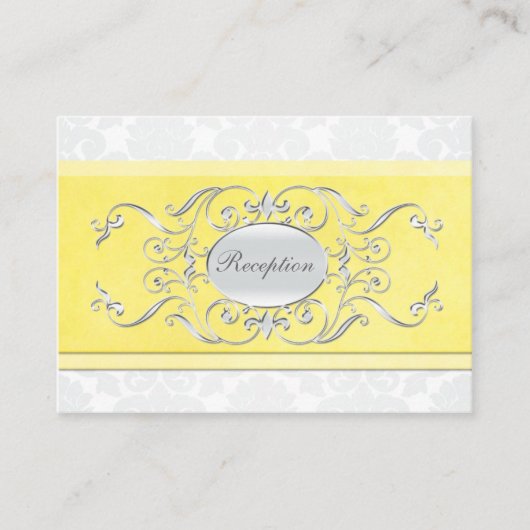 Gelbe und graue Damaskus-Verschlusskarte Begleitkarte (Vorderseite)