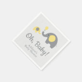 Gelbe und graue Elefant Babydusche Napkins Serviette (Ecke)