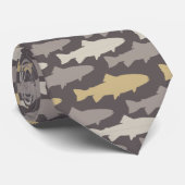 Gelbe und graue Fische Krawatte (Gerollt)