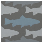 Gelbe und graue Fische Stoff (Nahaufnahme)