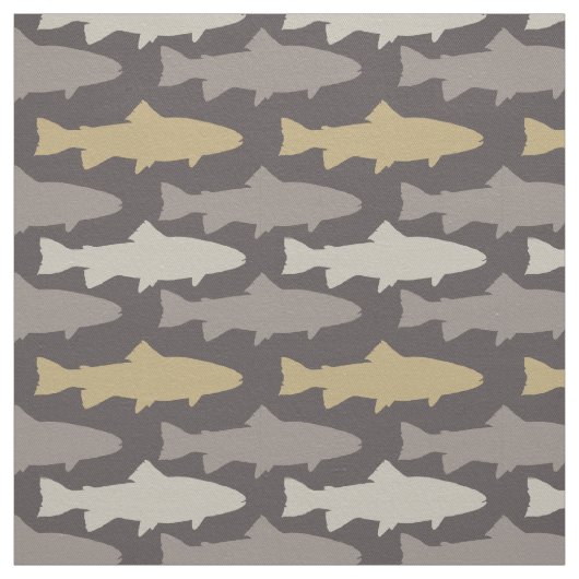 Gelbe und graue Fische Stoff (Muster)