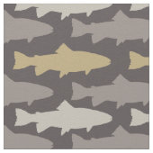 Gelbe und graue Fische Stoff (Nahaufnahme)