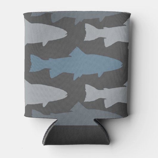 Gelbe und graue Fun Trout Fish Muster Dosenkühler (Vorderseite)