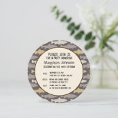 Gelbe und graue Fun Trout Fish Muster Einladung (Stehend Vorderseite)