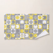 Gelbe und graue geometrische Formen Badhandtuch Set (Handtuch)